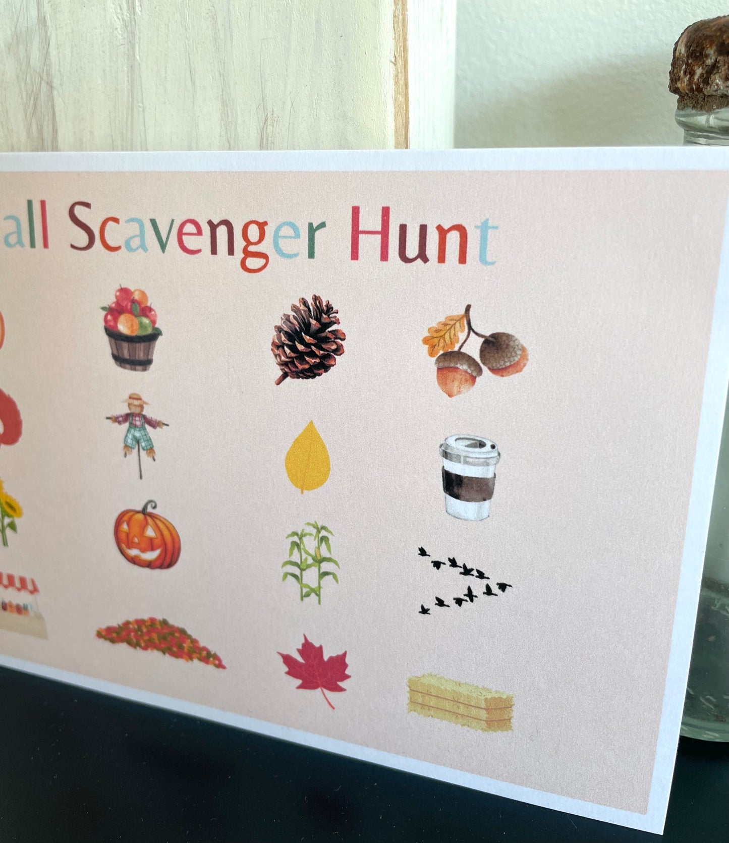 Fall Scavenger Hunt Postcard Set