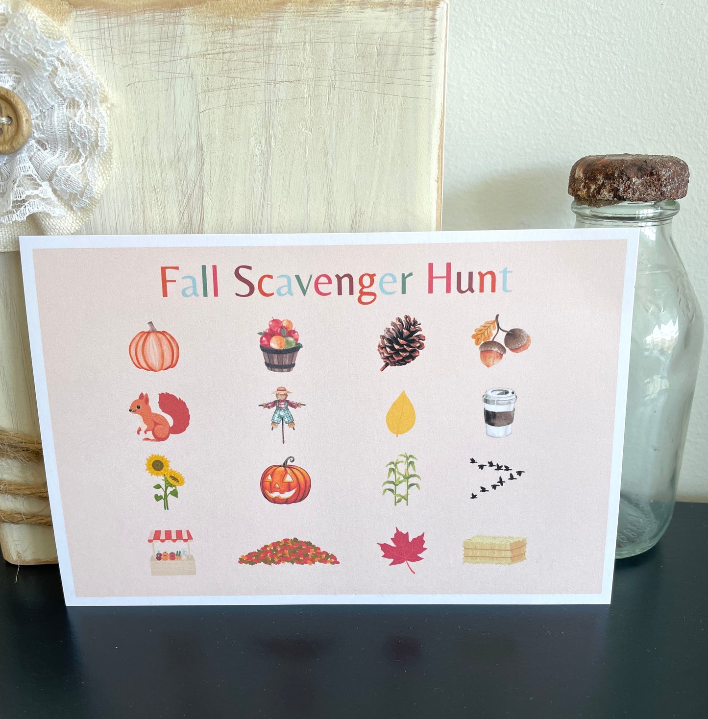 Fall Scavenger Hunt Postcard Set