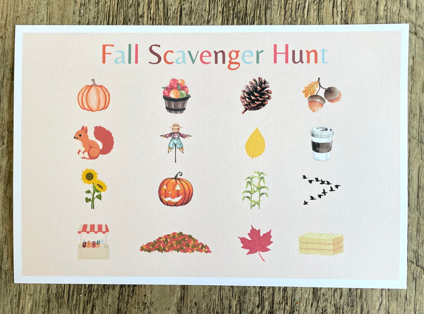 Fall Scavenger Hunt Postcard Set