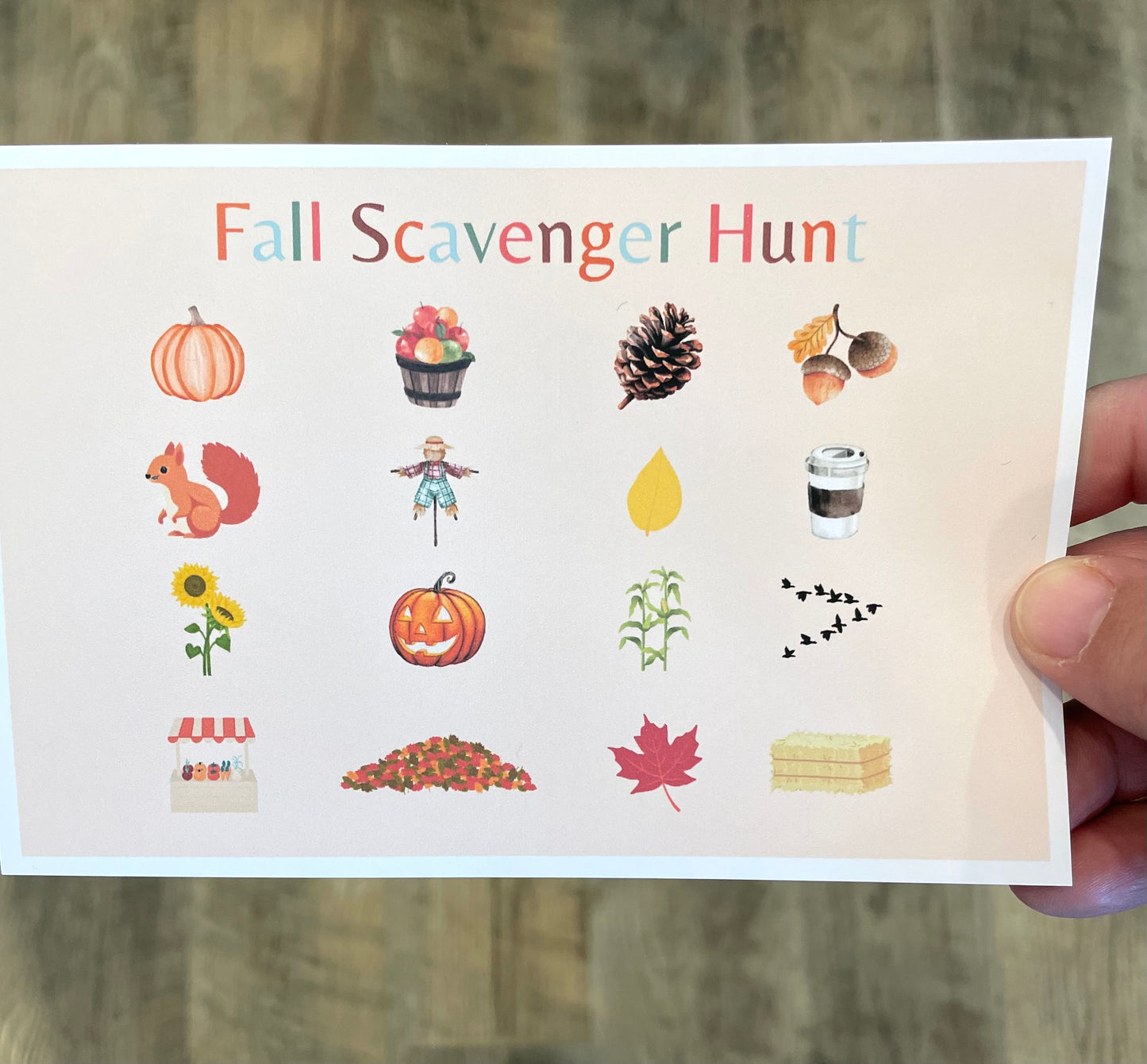 Fall Scavenger Hunt Postcard Set