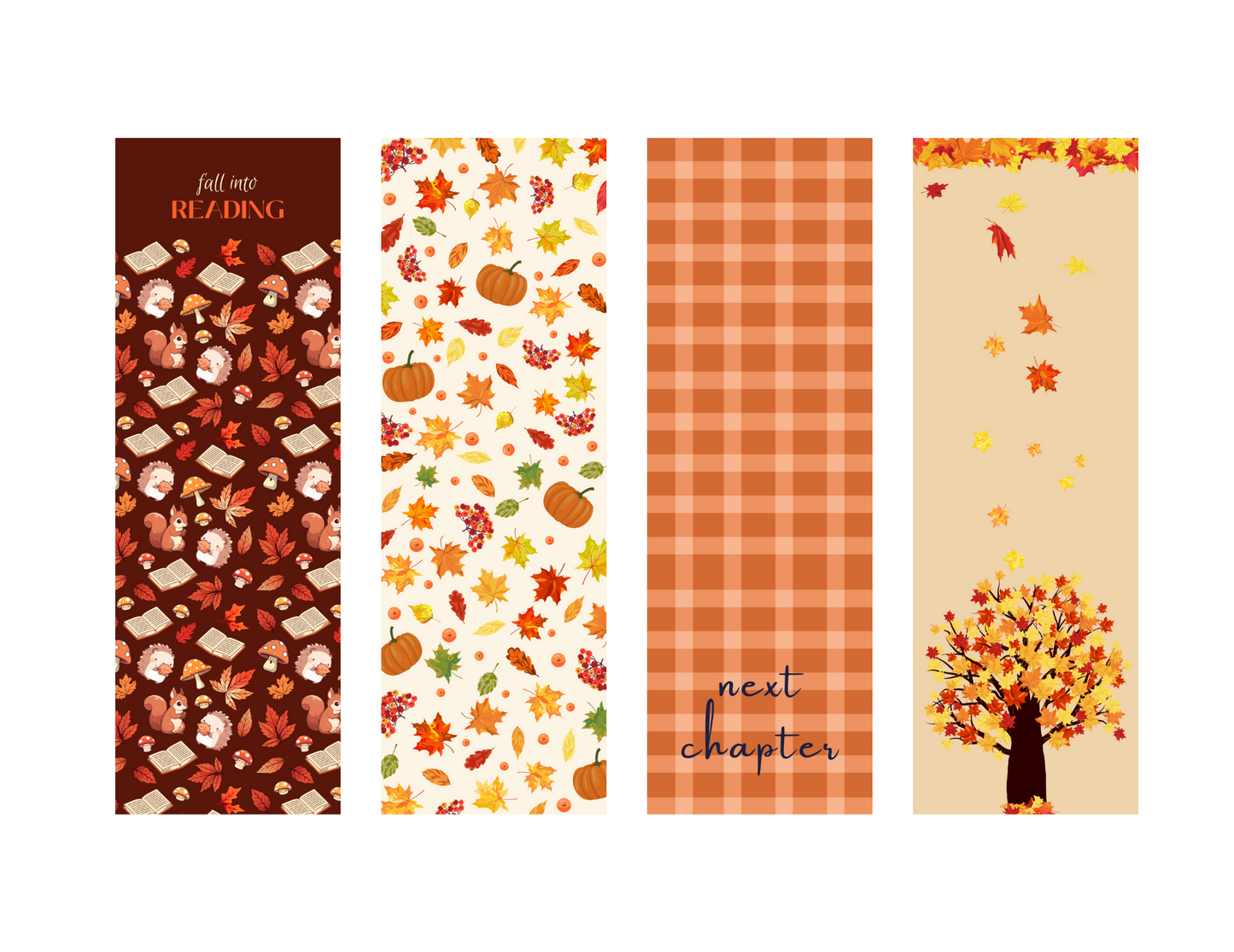 Autumn Delight: Set of 4 Fall Bookmarks (Digital Download)