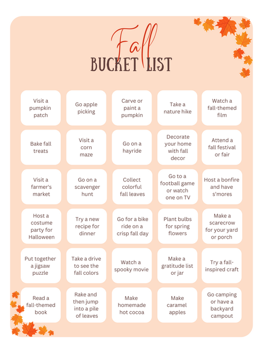 Fall Bucket List (Digital Download)