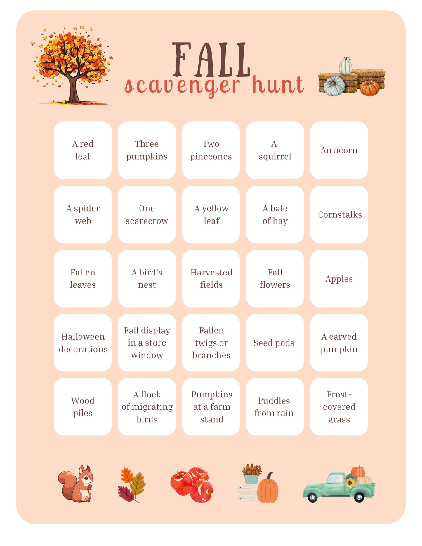 Fall Scavenger Hunt (Digital Download)