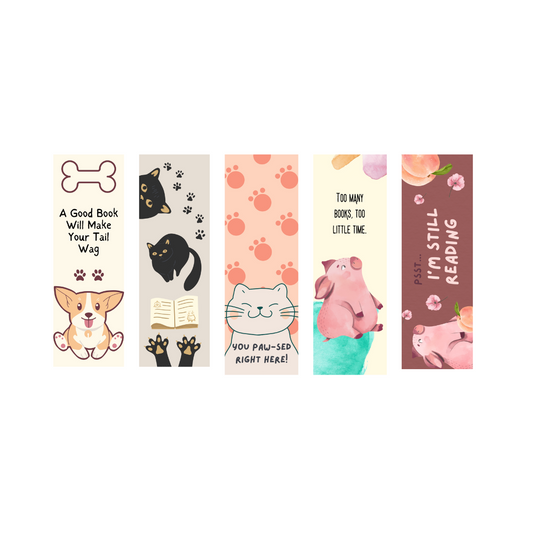 Paws and Pages Bookmark Set