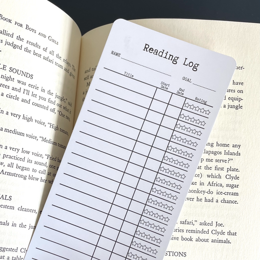 Reading Log Bookmark