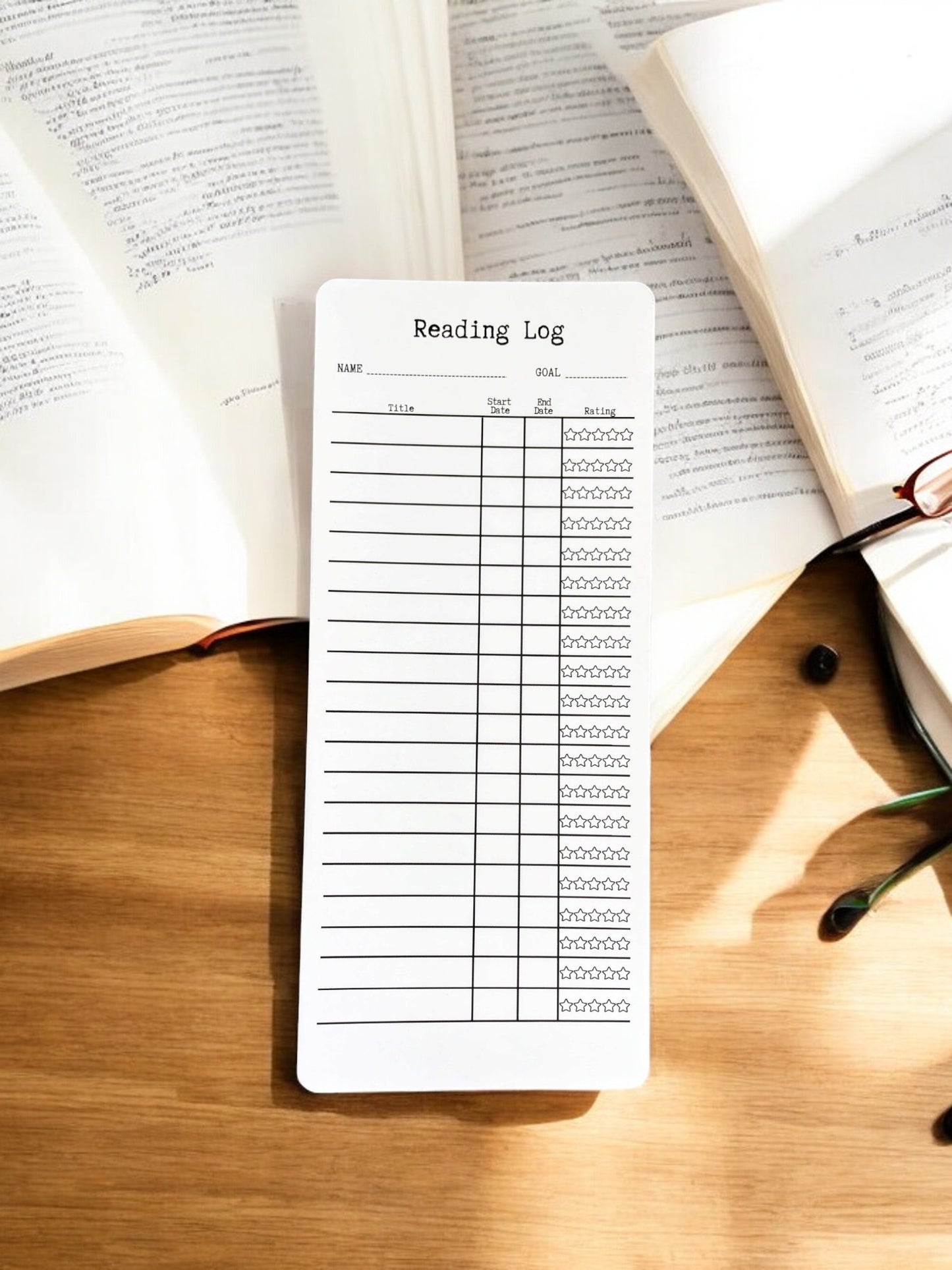 Reading Log Bookmark